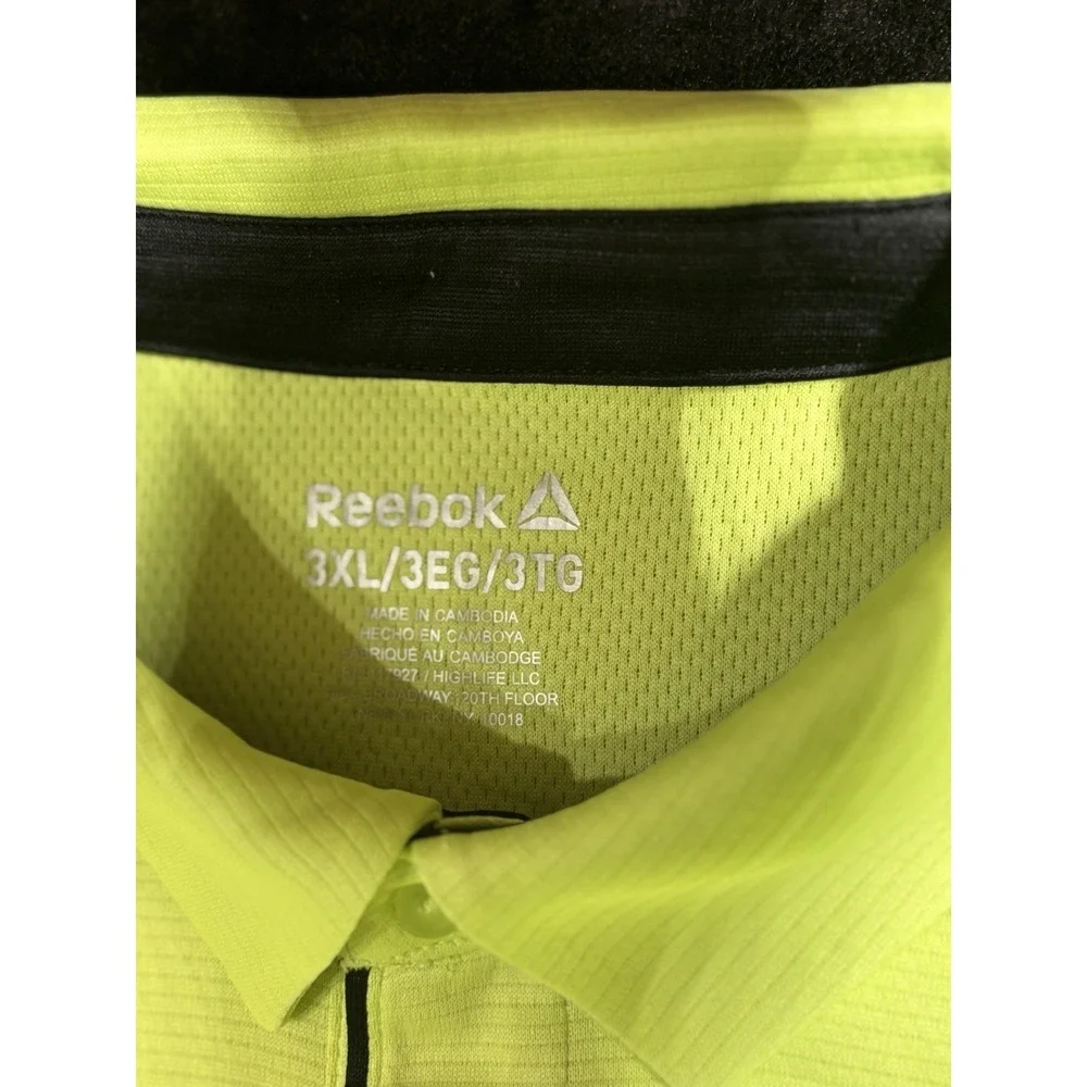 Reebok Neon Yellow Polo Shirt Size Mens 3XL - Picture 6 of 6